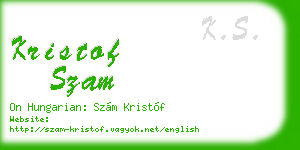 kristof szam business card