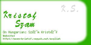 kristof szam business card